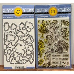 Sunny Studio Dies & Clear Stamps Set Garden Fairy SSCL-285 & SSDIE-225